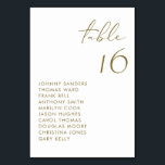 Numeração De Mesa Casamento de Script Manuscrito Gold Modern<br><div class="desc">Placa de números de tabela moderna com script manuscrito preto e tipografia minimalista. Personalize adicionando seus detalhes. Esta mesa de ouro é perfeita para casamentos,  chuveiros de noiva,  chuveiros de bebês e outros eventos.</div>