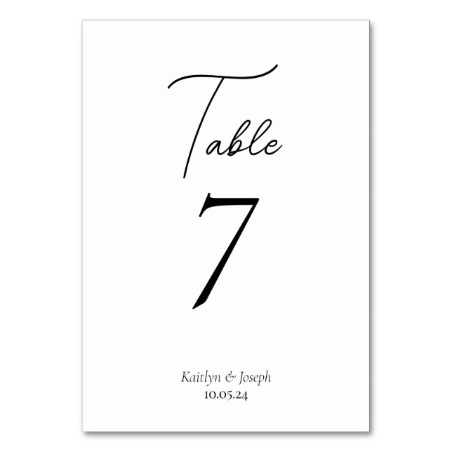 Numeração De Mesa Casamento de Script Moderno de Colagem de Fotos (Frente)