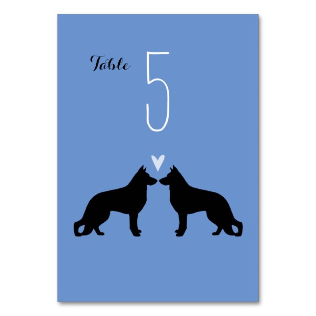 Numeração De Mesa Casamento de Silhouettes german shepherd (Frente)