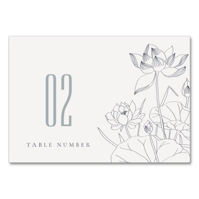 Numeração De Mesa Casamento de Sketch Floral Elegante Mínimo (Frente)