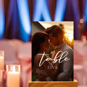 Numeração De Mesa Casamento de Sobreposição de Script Branco de Foto