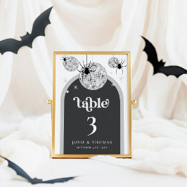 Numeração De Mesa Casamento de Spiders e Bola de Disco Retro Hallowe
