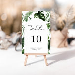 Numeração De Mesa Casamento de Sras Tropicais Whimsical Summer<br><div class="desc">Moderno e elegante design impresso com Quadro de Arca Whimsical Summer Leaves Tropicais Script Número de Tabela de Casamento que pode ser personalizado com seu texto e adicionar cada placa de número de tabela ao seu carrinho, um a um. Clique no botão "Personalizar" e use nossa ferramenta design para modificar...</div>