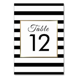 Numeração De Mesa Casamento de Stripe Clássico | Faux Gold Foil