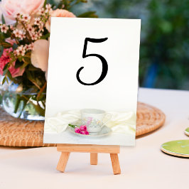 Numeração De Mesa Casamento de Taa Cup e Rosas Rosa