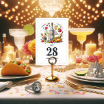 Numeração De Mesa Casamento de Tacos Livremente e Divertidos e Tequi<br><div class="desc">Dê vida ao seu casamento mexicano com fiesta, com estas cartas de mesa divertidas e festivas. Com tacos coloridos e design de tequila, essas cartas complementam perfeitamente uma animada celebração inspirada no partido Cinco de Mayo ou margarita. Quer você esteja abraçando um tema casual ou vibrante, estas cartas guiarão os...</div>
