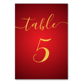 Numeração De Mesa Casamento de Tema Vermelho Elegante de Script Mode