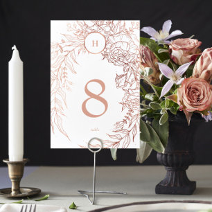 Numeração De Mesa Casamento de terra personalizada com Rosa Dourada
