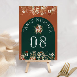 Numeração De Mesa Casamento de Terracota Floral Flor Silvestre Esmer