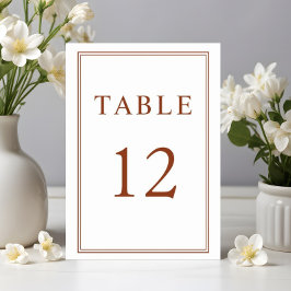 Numeração De Mesa Casamento de Terracota Formal Elegante