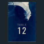 Numeração De Mesa Casamento de Tinta Azul com Marinho abstrato único<br><div class="desc">Modelo de Número de Tabela de Casamento de Tinta Azul de Marinho Único</div>