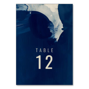 Numeração De Mesa Casamento de Tinta Azul com Marinho abstrato único