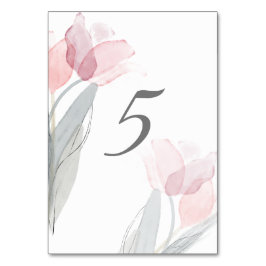 Numeração De Mesa Casamento de Tulipas Rosa-Primavera de-Aquarela Si