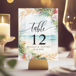Numeração De Mesa Casamento de Verão da Cena de Praia Floral Waterco<br><div class="desc">Transportem seus hóspedes para um paraíso litorâneo com esses números românticos de mesa. Apresentando uma cena de aquarela de flores brancas e cor-de-rosa macio contra um cenário de praia sonhador, estas cartas criam um tranquilo e convidam a atmosfera para o seu dia especial. Personalize com seus números de tabela para...</div>