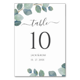 Numeração De Mesa Casamento de Verão de Eucalyptus Greenery Rustic.