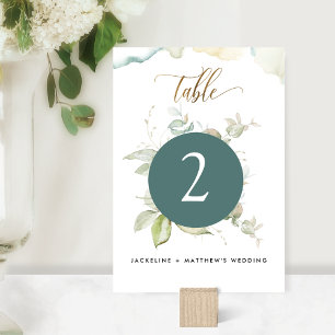 Numeração De Mesa Casamento de Verde Elegante Eucalipto