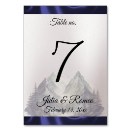 Numeração De Mesa Casamento de Watercolor Mountain & Ribbon