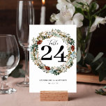 Numeração De Mesa Casamento de Wreath Botânico Moderno<br><div class="desc">Esta bela coleção de coroa foi influenciada por mortes de Natal e ajustado perfeitamente para aqueles que planejavam uma cerimônia de outono.</div>