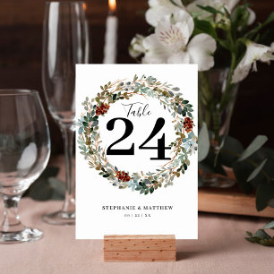Numeração De Mesa Casamento de Wreath Botânico Moderno