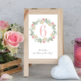 Numeração De Mesa Casamento de Wreath de Rosas Rosa