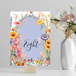 Numeração De Mesa Casamento de wreath floral floral de flor selvagem
