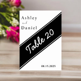 Numeração De Mesa Casamento Delicado Branco E Preto Moderno Elegante