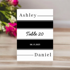 Numeração De Mesa Casamento Delicado De Stripes Negras E Brancas Ele