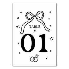 Numeração De Mesa Casamento Desenhado à Mão Minimalista