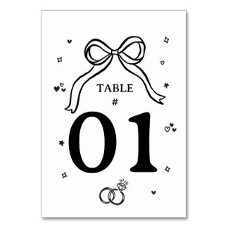 Numeração De Mesa Casamento Desenhado à Mão Minimalista