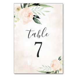 Numeração De Mesa Casamento do Jardim de Champanhe Floral Elegante B