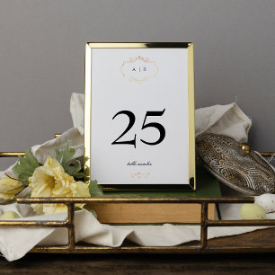 Numeração De Mesa casamento do monograma da crista de ouro preto bra
