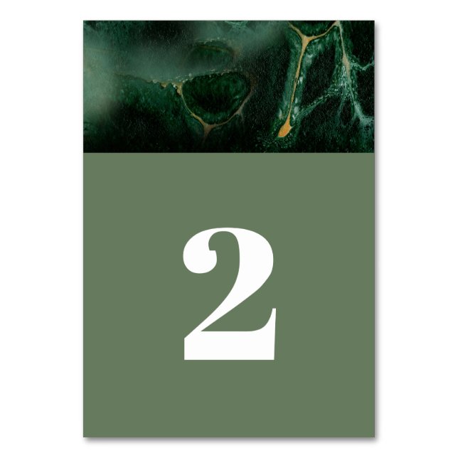 Numeração De Mesa Casamento do Monograma Verde Moderno (Frente)