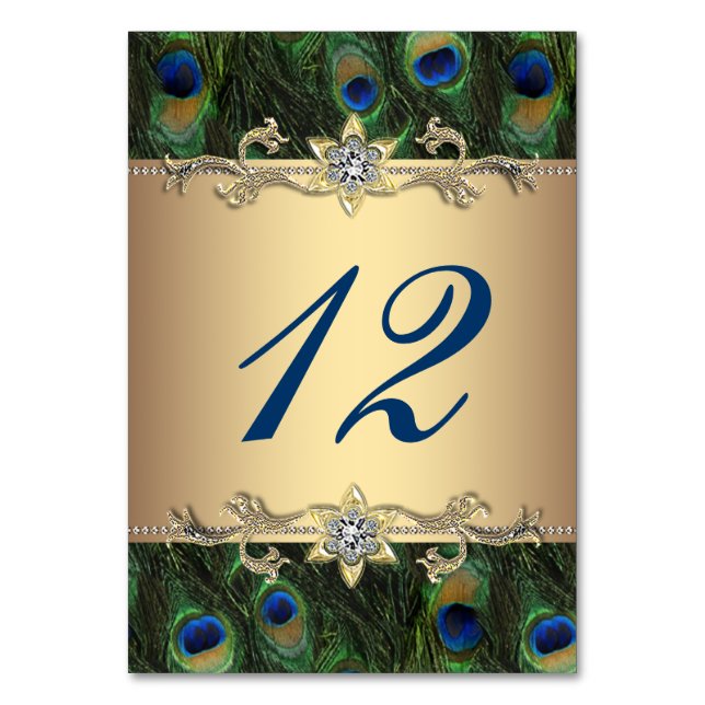Numeração De Mesa Casamento do Pavão Dourado (Frente)