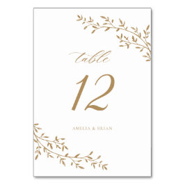Numeração De Mesa Casamento Dourado Botânico do Branch Leaf Branch