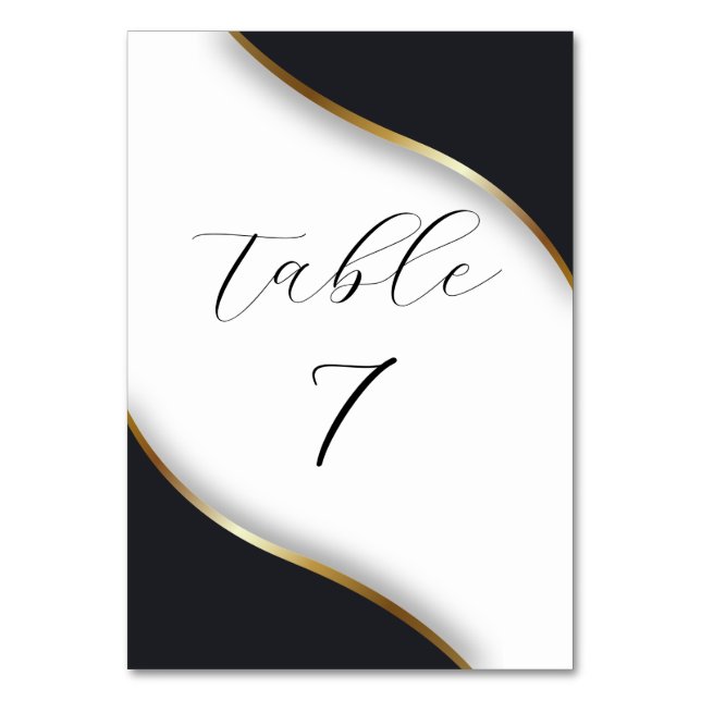 Numeração De Mesa Casamento Dourado branco negro legante (Frente)