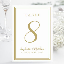Numeração De Mesa Casamento Dourado Clássico Simples Moderno Persona