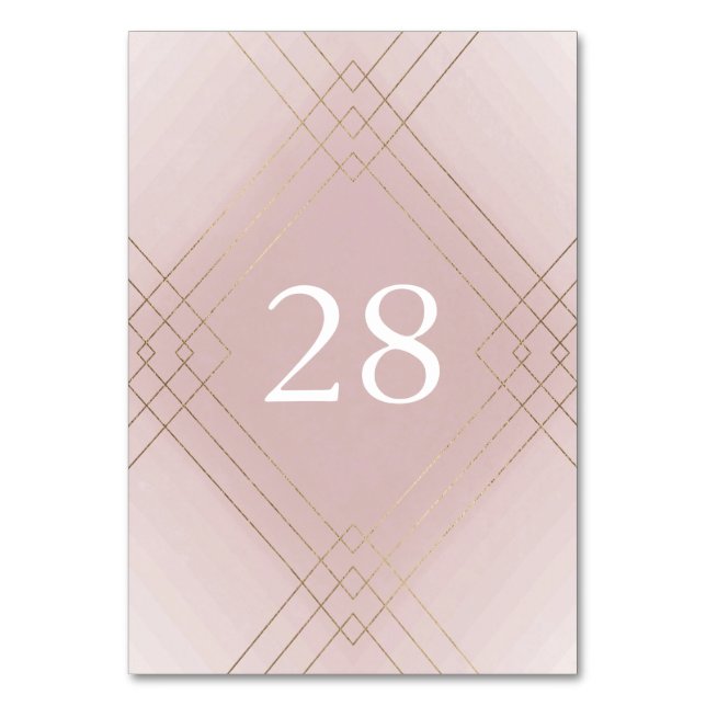 Numeração De Mesa Casamento Dourado com Elegance Diamond Geo Deco (Frente)
