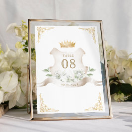 Numeração De Mesa Casamento Dourado da Coroa Real