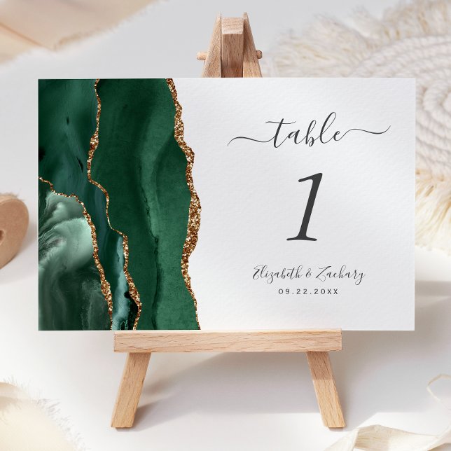 Numeração De Mesa Casamento Dourado de Agate Emerald Green (Criador carregado)