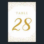 Numeração De Mesa Casamento Dourado de Confetti Moderno Elegante<br><div class="desc">Número da Tabela de Casamento de Confetti Dourada Elegante Moderno. Perfeito para um casamento chic. Para uma aparência coesa, CONSULTE ITENS CORRESPONDENTES: https://www.zazzle.com/collections/gold_confetti_wedding_collections-119675945495214345 PERSONALIZAR ESTE ITEM (1) Para mais personalização, clique no link "personalizar mais" e use nossa ferramenta de design para modificar este modelo. Você também pode mudar a cor...</div>