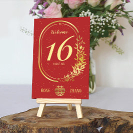 Numeração De Mesa Casamento Dourado de dupla felicidade