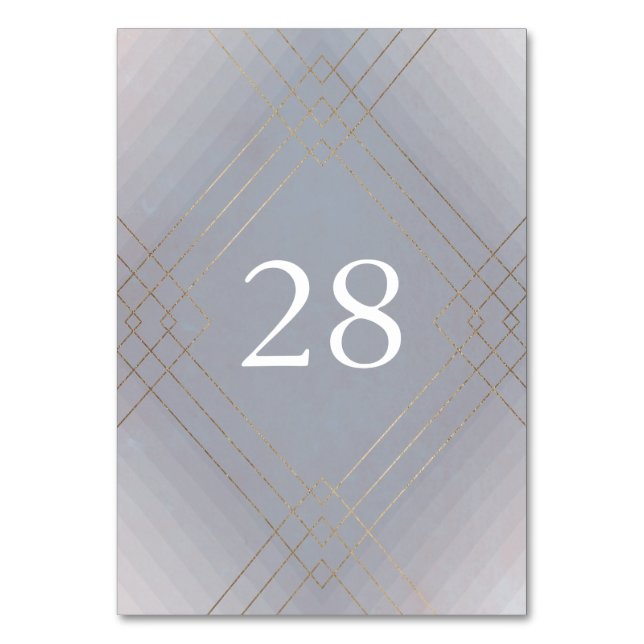 Numeração De Mesa Casamento Dourado de Elegance Diamond Geo Deco (Frente)
