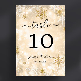 Numeração De Mesa Casamento Dourado de Feriado de Natal no inverno