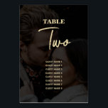 Numeração De Mesa Casamento Dourado de Foto em Branco Moderno<br><div class="desc">Um design de casamento moderno preto e dourado. Este design contemporâneo é ideal para todas as estações de Primavera, Verão, outono e Casamentos no inverno. Um na moda preto 2 foto vellum com uma camada de olhares com tipografia de cálculo dourada. Uma elegante design de mesa de casamento com elementos...</div>