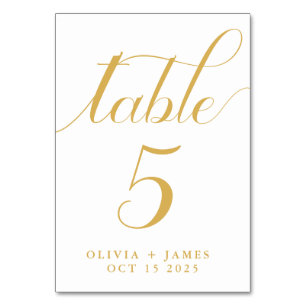 Numeração De Mesa Casamento Dourado de Fotografia de Script de Calig