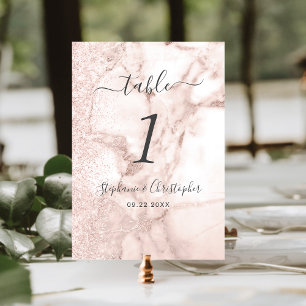 Numeração De Mesa Casamento Dourado de Literatura do Rosa de Marble