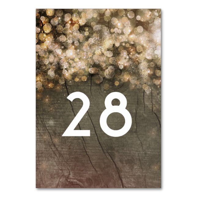 Numeração De Mesa Casamento Dourado De Luzes De Lâmpada Rústica De M (Frente)