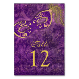 Numeração De Mesa Casamento Dourado de Mascarada Ball Mardi Gras
