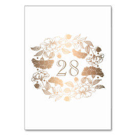 Numeração De Mesa Casamento Dourado do Jardim Floral dos Peonies