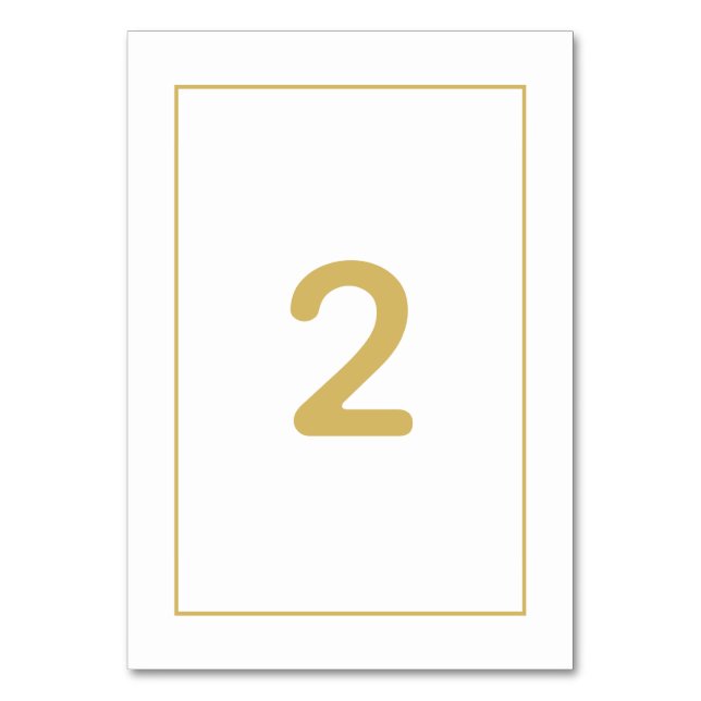 Numeração De Mesa Casamento Dourado e branco minimalista (Frente)